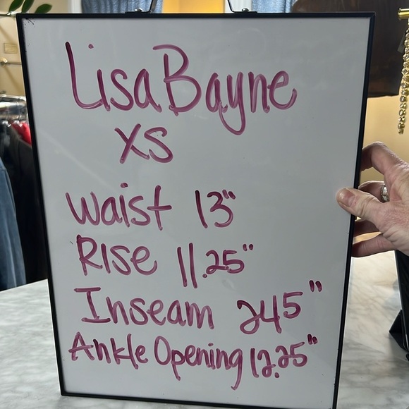 Lisa Bayne Rust and Black Geometric Print Pull On Wide Leg LagenLook Pant Small - Picture 3 of 6